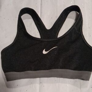 Nike Dark Gray Racerback Sport Bra with Light Gray Band